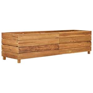 Vyvýšený záhon 150x40x38 cm recyklované teakové dřevo a ocel - obrázek 2