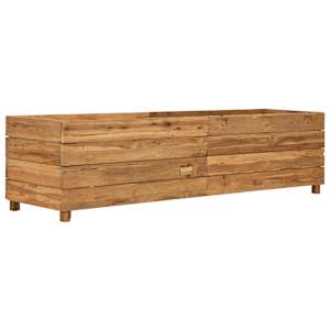 Vyvýšený záhon 150x40x38 cm recyklované teakové dřevo a ocel - obrázek 11