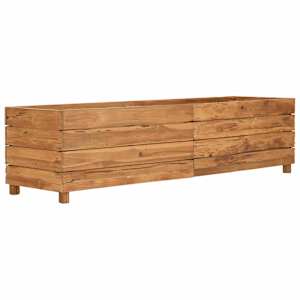 Vyvýšený záhon 150x40x38 cm recyklované teakové dřevo a ocel - obrázek 12