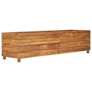 Vyvýšený záhon 150x40x38 cm recyklované teakové dřevo a ocel - obrázek 9