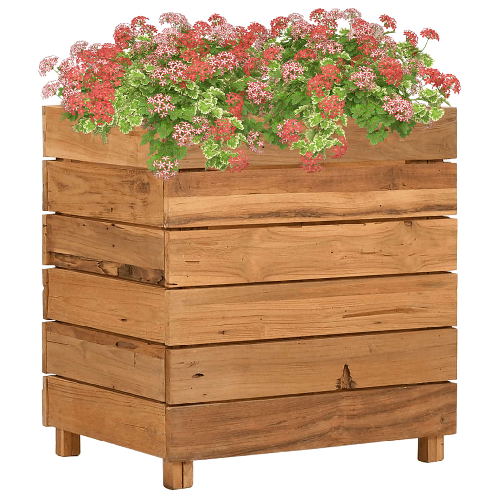 vidaXL Hochbeet 50x40x55 cm Teak Altholz und Stahl