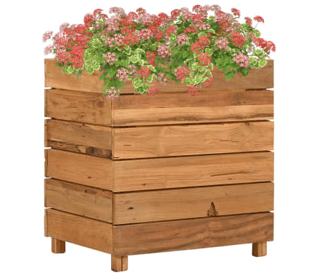 vidaXL Vaso/floreira 50x40x55 cm teca reciclada e aço vidaXL Vaso/floreira 50x40x55 cm teca reciclada e aço