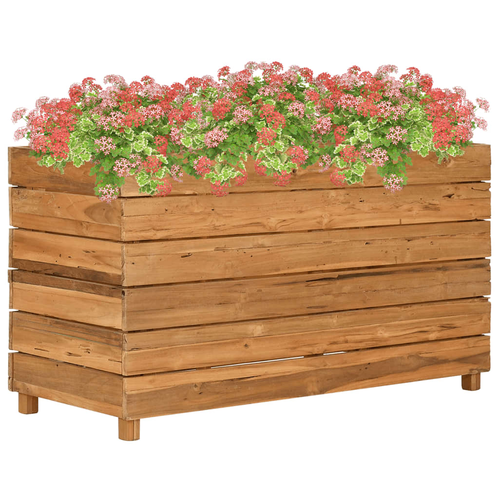 vidaXL Hochbeet 100x40x55 cm Teak Altholz und Stahl