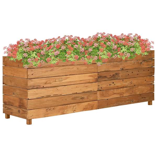 vidaXL taimelava 150 x 40 x 55 cm, taast&ouml;&ouml;deldud tiikpuu ja teras