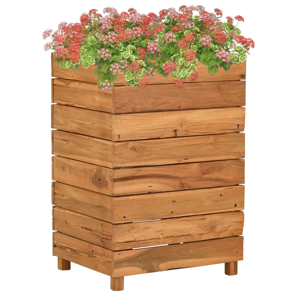 vidaXL Hochbeet 50x40x72 cm Teak Altholz und Stahl