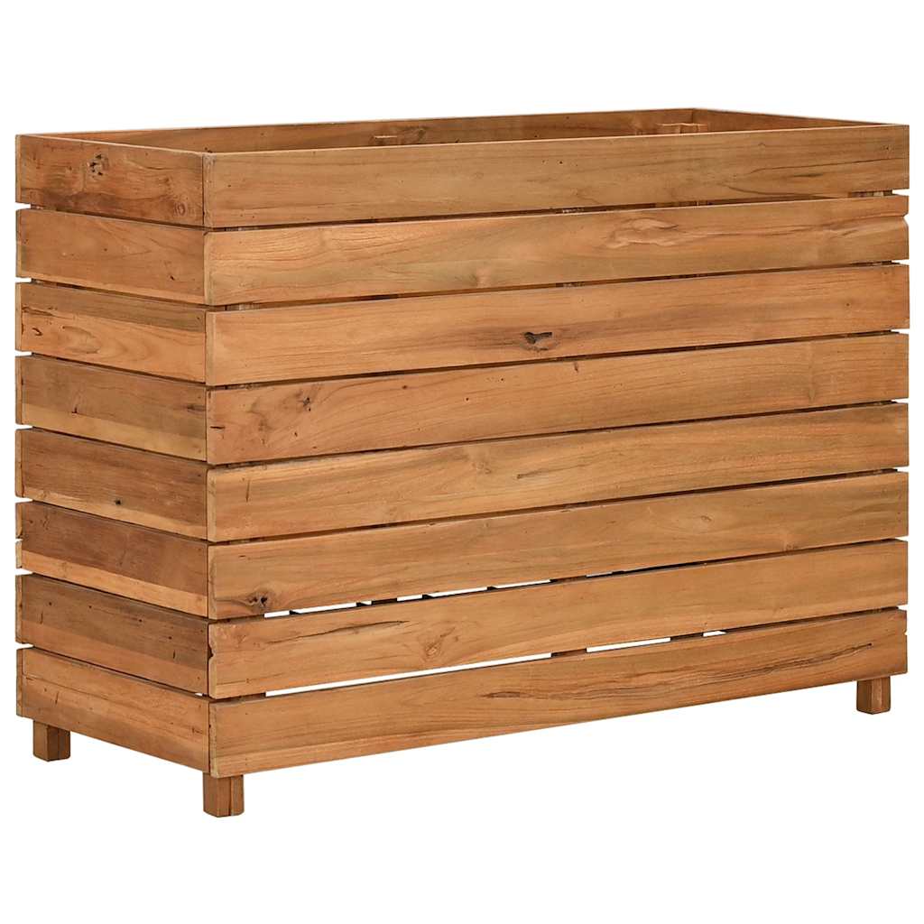 vidaXL Plantenbak verhoogd 100x40x72 cm gerecycled teakhout en staal afbeelding