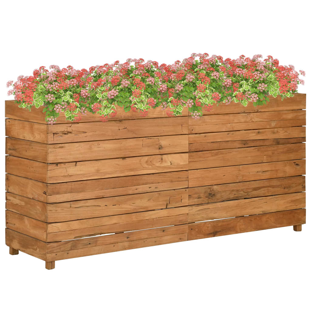 vidaXL Hochbeet 150x40x72 cm Teak Altholz und Stahl