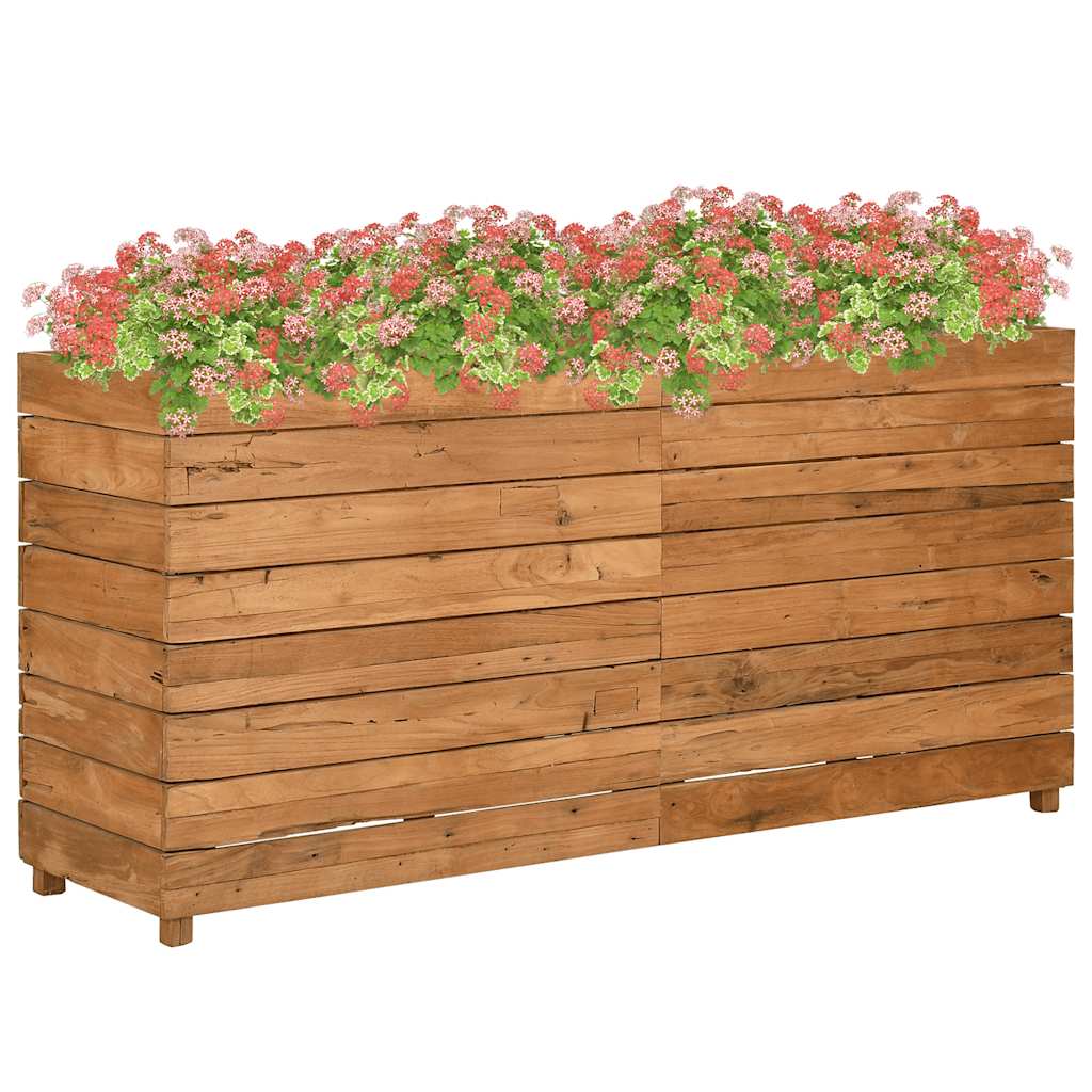 vidaXL Vyvýšený záhon 150x40x72 cm recyklované teakové dřevo a ocel