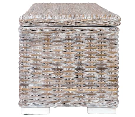 vidaXL Mangoholz Massiv Aufbewahrungsbox 120cm Weiß Kubu-Rattan