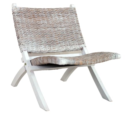 vidaXL Vilstol vit naturlig kubu rotting och massiv mahogny vidaXL Vilstol vit naturlig kubu rotting och massiv mahogny