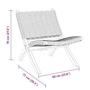 Relaxační křeslo bílé přírodní ratan kubu a masivní mahagon - obrázek 8