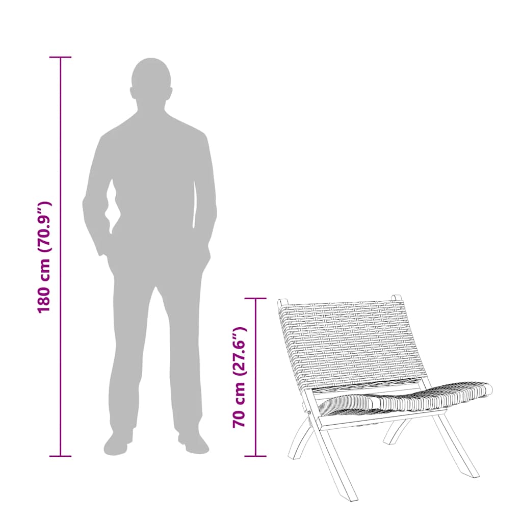 Lenestol grå naturlig kubu-rotting og heltre mahogni - Bilde 7