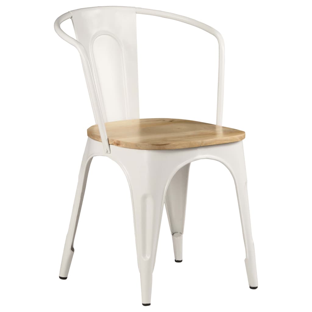 vidaXL Blagovaonske stolice od masivnog drva manga 6 kom bijele
