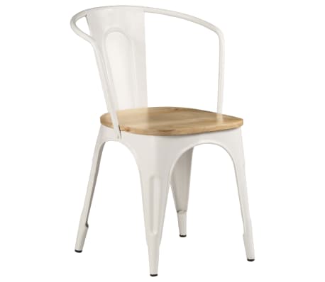 vidaXL Blagovaonske stolice od masivnog drva manga 6 kom bijele