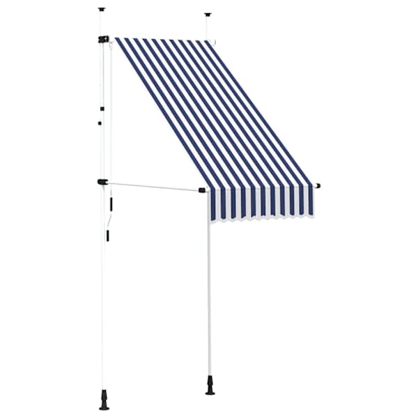 vidaXL kokkupandav varikatus, 100 cm, sinise-valgetriibuline