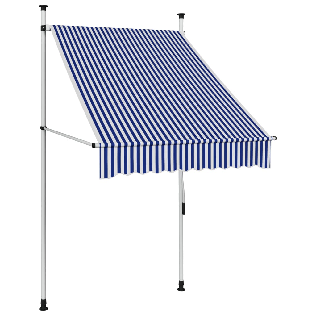 Photos - Tent VidaXL Manual Retractable Awning 39.4" Blue and White Stripes 