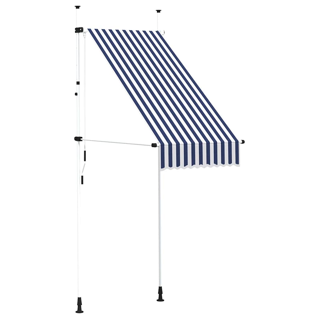 vidaXL Ručně zatahovací markýza 100 cm modro-bílé pruhy