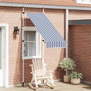 Ročno zložljiva tenda 100 cm modre in bele črte