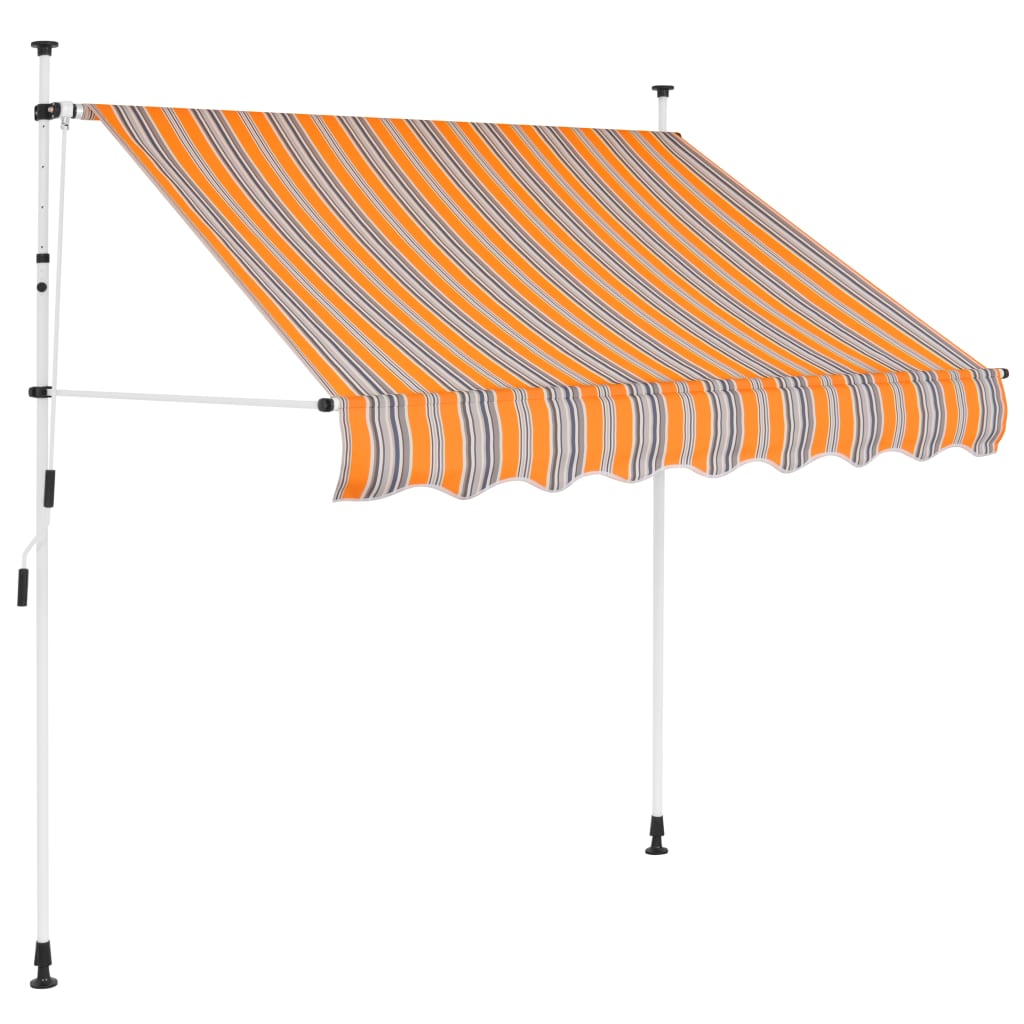 vidaXL Copertină retractabilă manual, galben & albastru, 100 cm, dungi