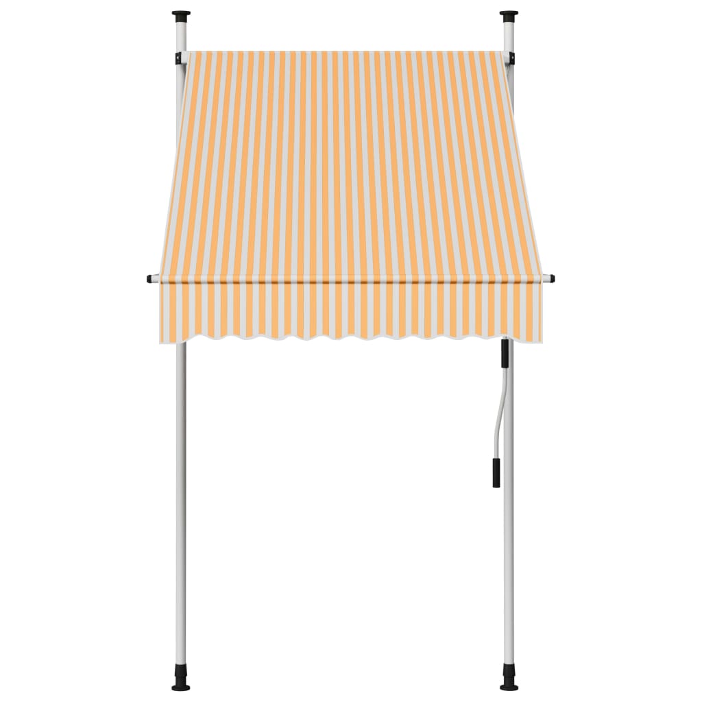 vidaXL Luifel handmatig uittrekbaar 100 cm oranje en witte strepen afbeelding