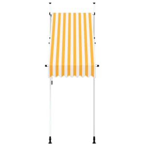 Ručně zatahovací markýza 100 cm oranžovo-bílé pruhy - obrázek 3