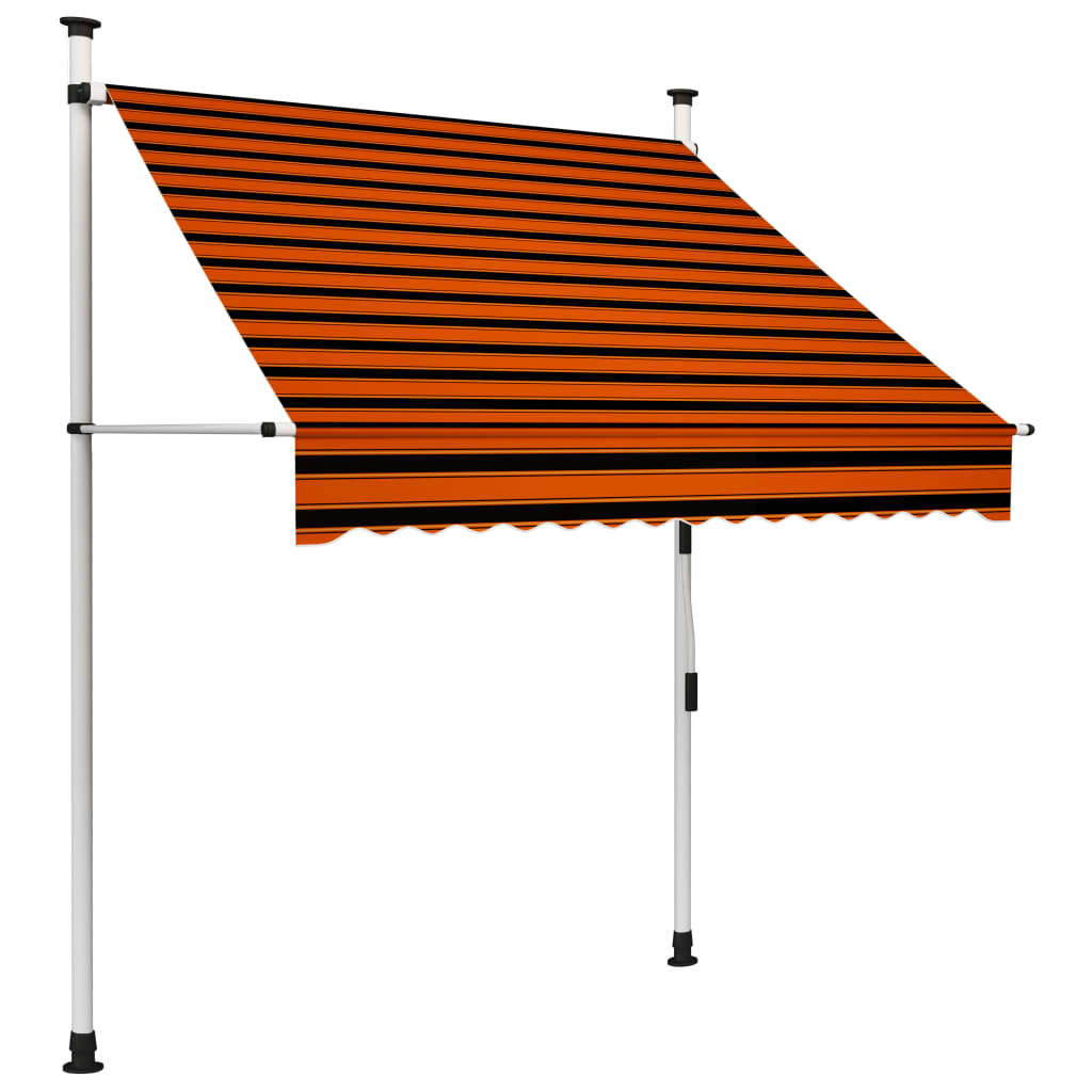 vidaXL Ručně zatahovací markýza 150 cm oranžovo-hnědá