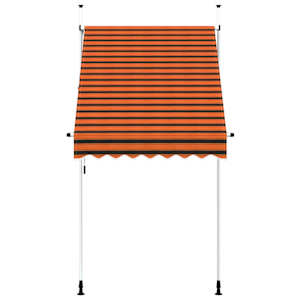 Ručně zatahovací markýza 150 cm oranžovo-hnědá - obrázek 3