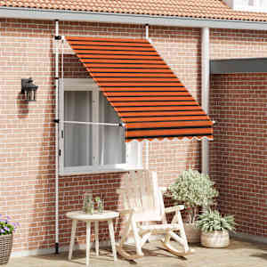 Ručně zatahovací markýza 150 cm oranžovo-hnědá - obrázek 1