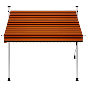 Ručně zatahovací markýza 200 cm oranžovo-hnědá - obrázek 2
