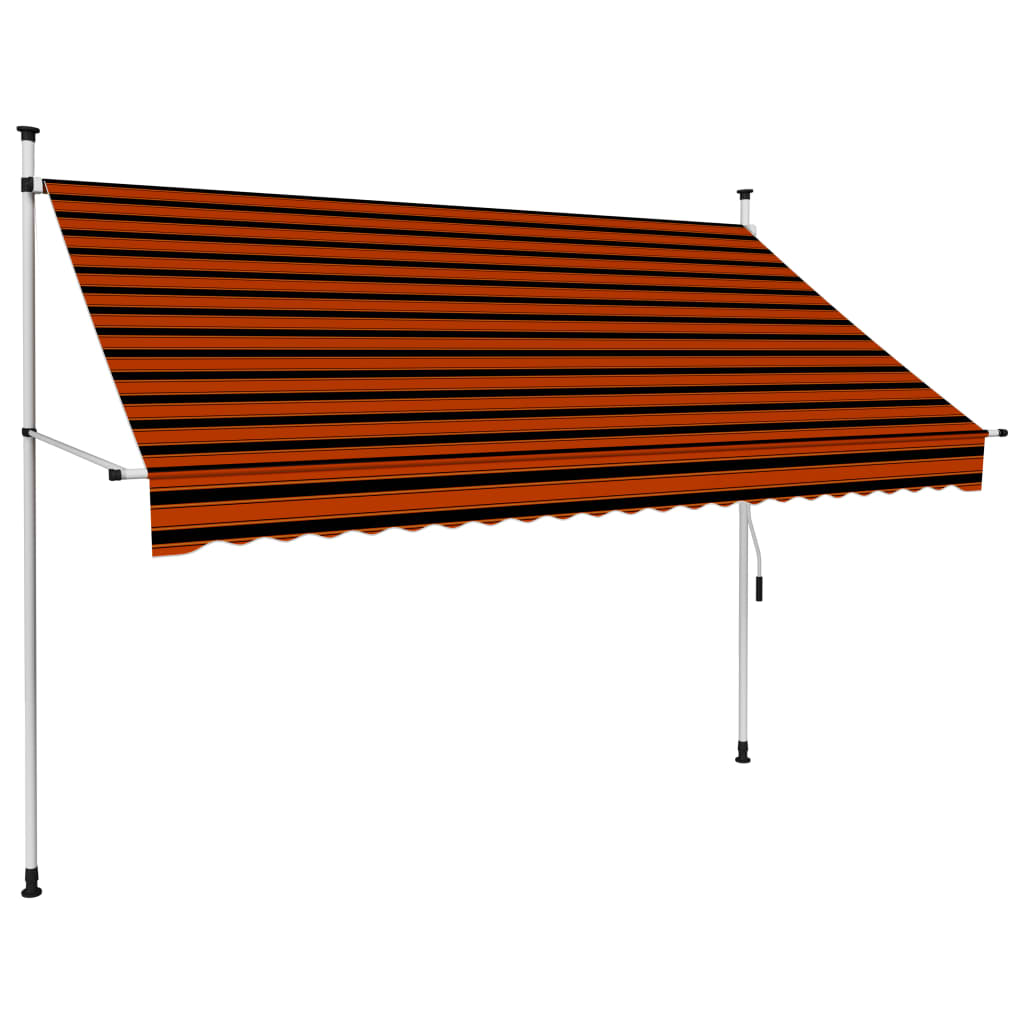 vidaXL Sisäänkelattava markiisi 250 cm oranssi ja ruskea