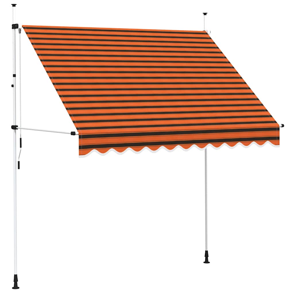 vidaXL Ručně zatahovací markýza 250 cm oranžovo-hnědá