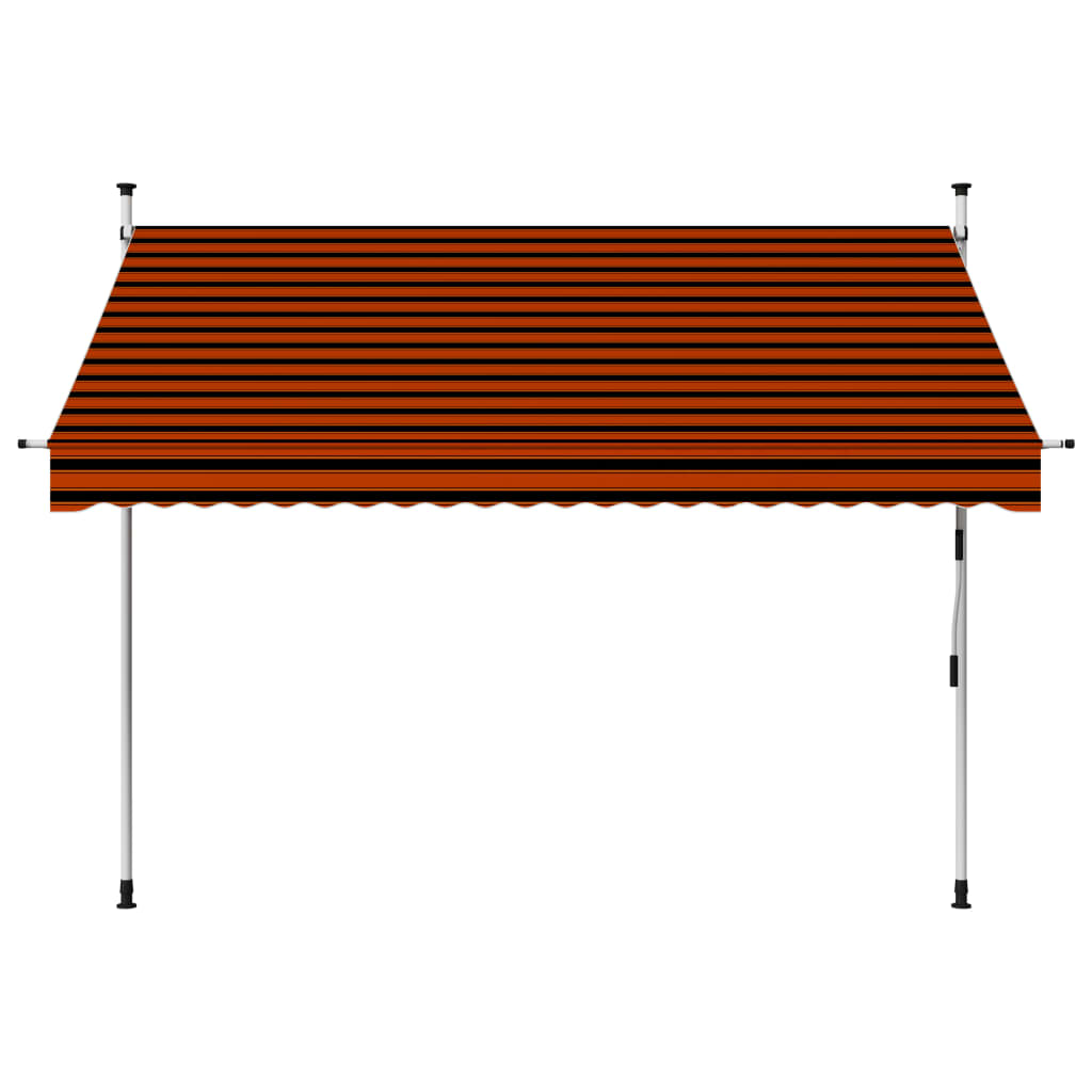 

vidaXL Luifel handmatig uittrekbaar 250 cm oranje en bruin