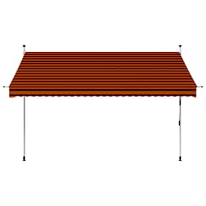 Ručně zatahovací markýza 300 cm oranžovo-hnědá - obrázek 2