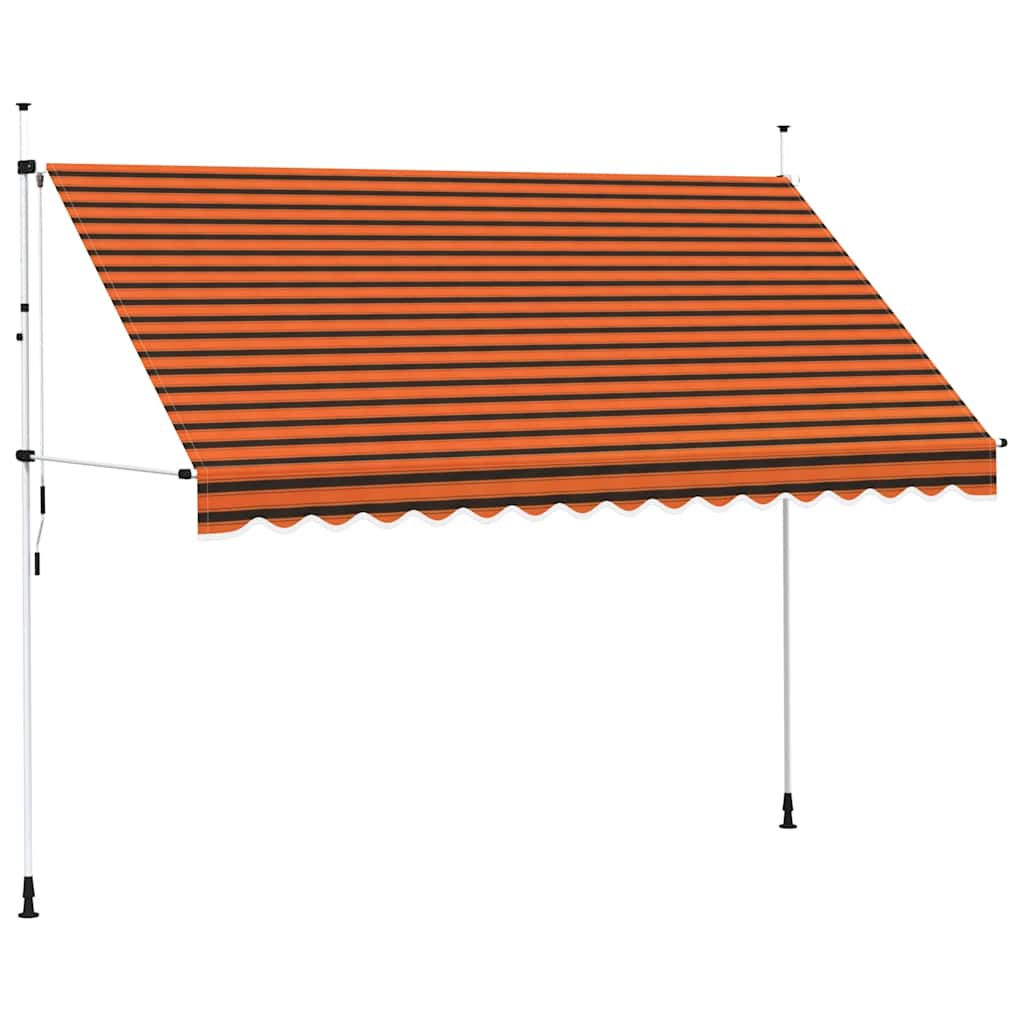 vidaXL Ručně zatahovací markýza 350 cm oranžovo-hnědá