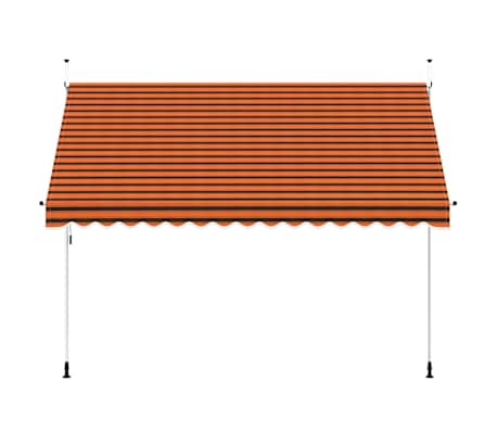 vidaXL Manual Retractable Awning 350 cm Orange and Brown