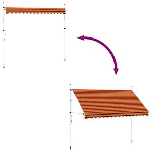 Ručně zatahovací markýza 350 cm oranžovo-hnědá - obrázek 7