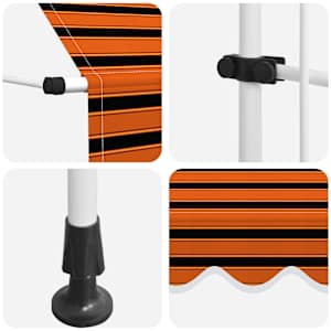Ručně zatahovací markýza 350 cm oranžovo-hnědá - obrázek 6