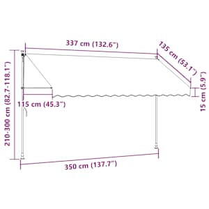 Ručně zatahovací markýza 350 cm oranžovo-hnědá - obrázek 8