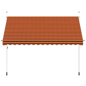 vidaXL Manual Retractable Awning 350 cm Orange and Brown