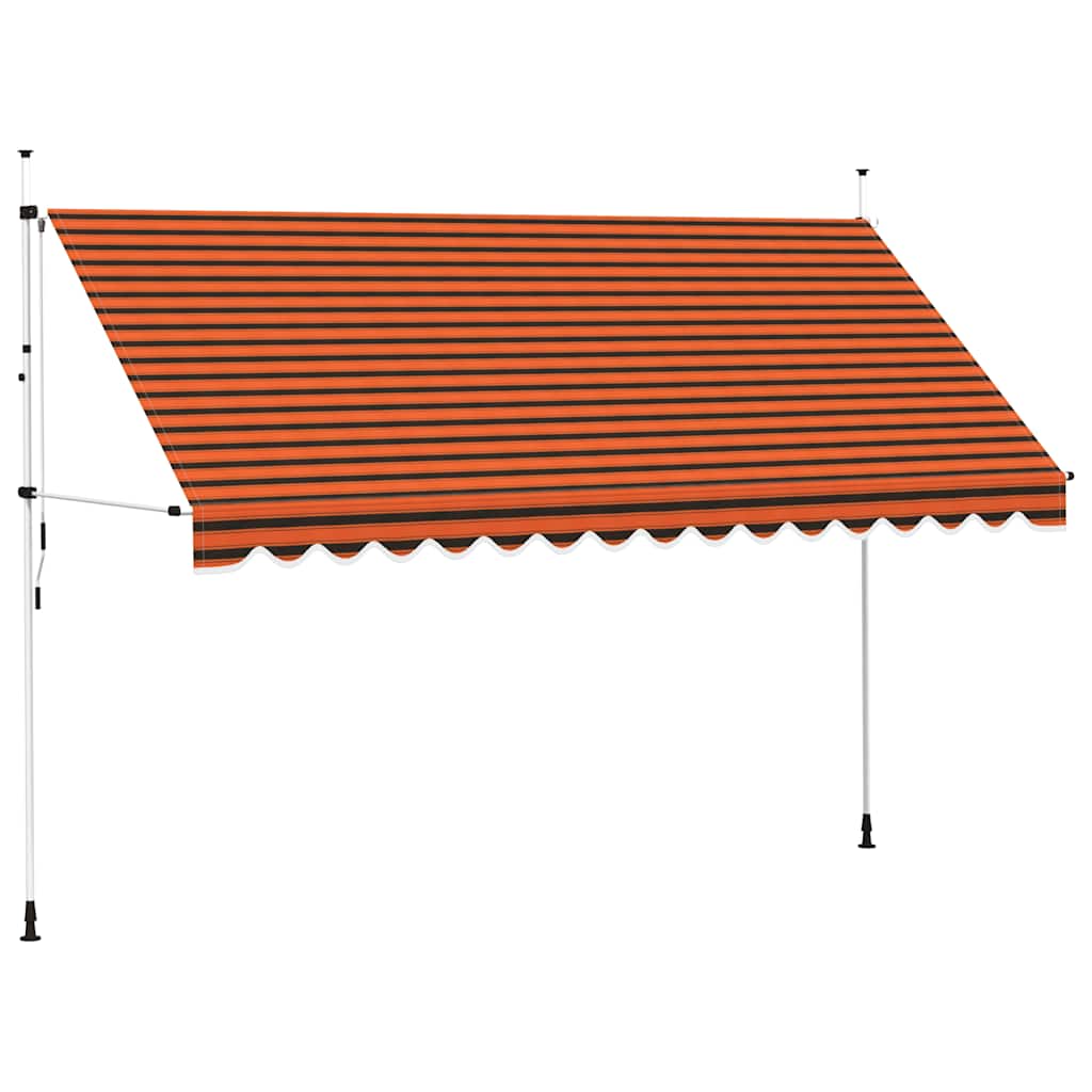 vidaXL Ručně zatahovací markýza 400 cm oranžovo-hnědá
