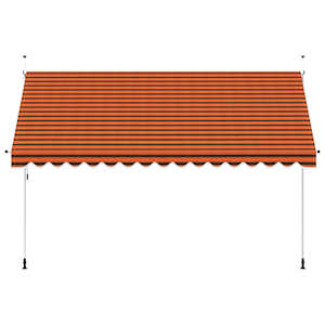 Ručně zatahovací markýza 400 cm oranžovo-hnědá - obrázek 3