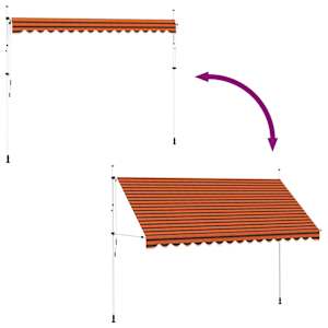Ručně zatahovací markýza 400 cm oranžovo-hnědá - obrázek 7