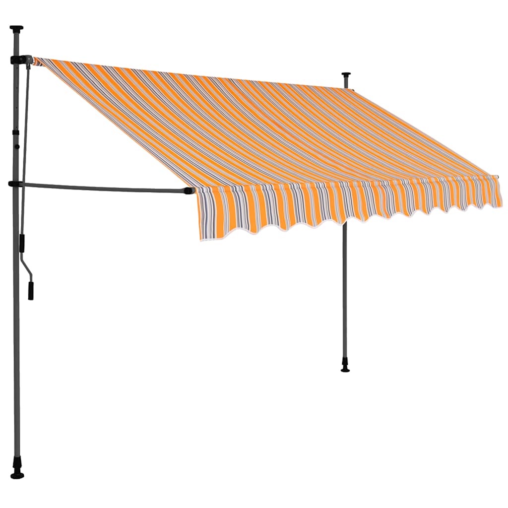 

vidaXL Luifel handmatig uittrekbaar met LED 250 cm geel en blauw