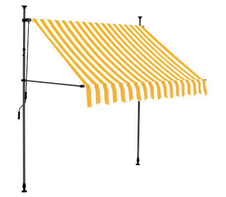 vidaXL Tenda da Sole Retrattile Manuale LED 100 cm Bianca e Arancione