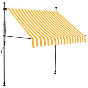 vidaXL Tenda da Sole Retrattile Manuale LED 100 cm Bianca e Arancione