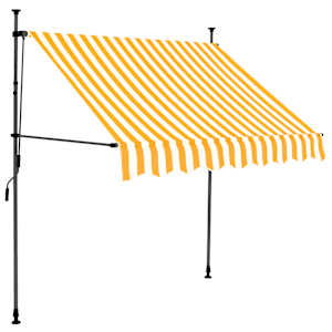 Ručně zatahovací markýza s LED světlem 150 cm bílooranžová - obrázek 2