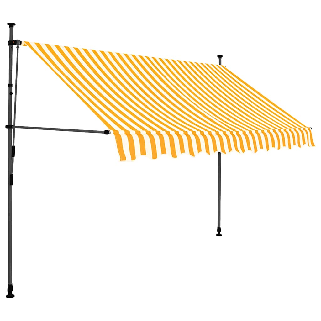 Thumbnail - vidaXL Einziehbare Markise Handbetrieben mit LED 250 cm Weiß Orange