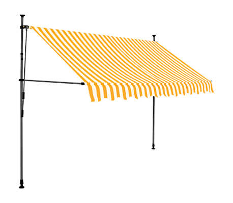vidaXL Ręcznie zwijana markiza z LED, 300 cm, biało-pomarańczowa