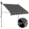 vidaXL k&auml;sitsi sisset&otilde;mmatav varikatus, LED, 150 cm, antratsiithall