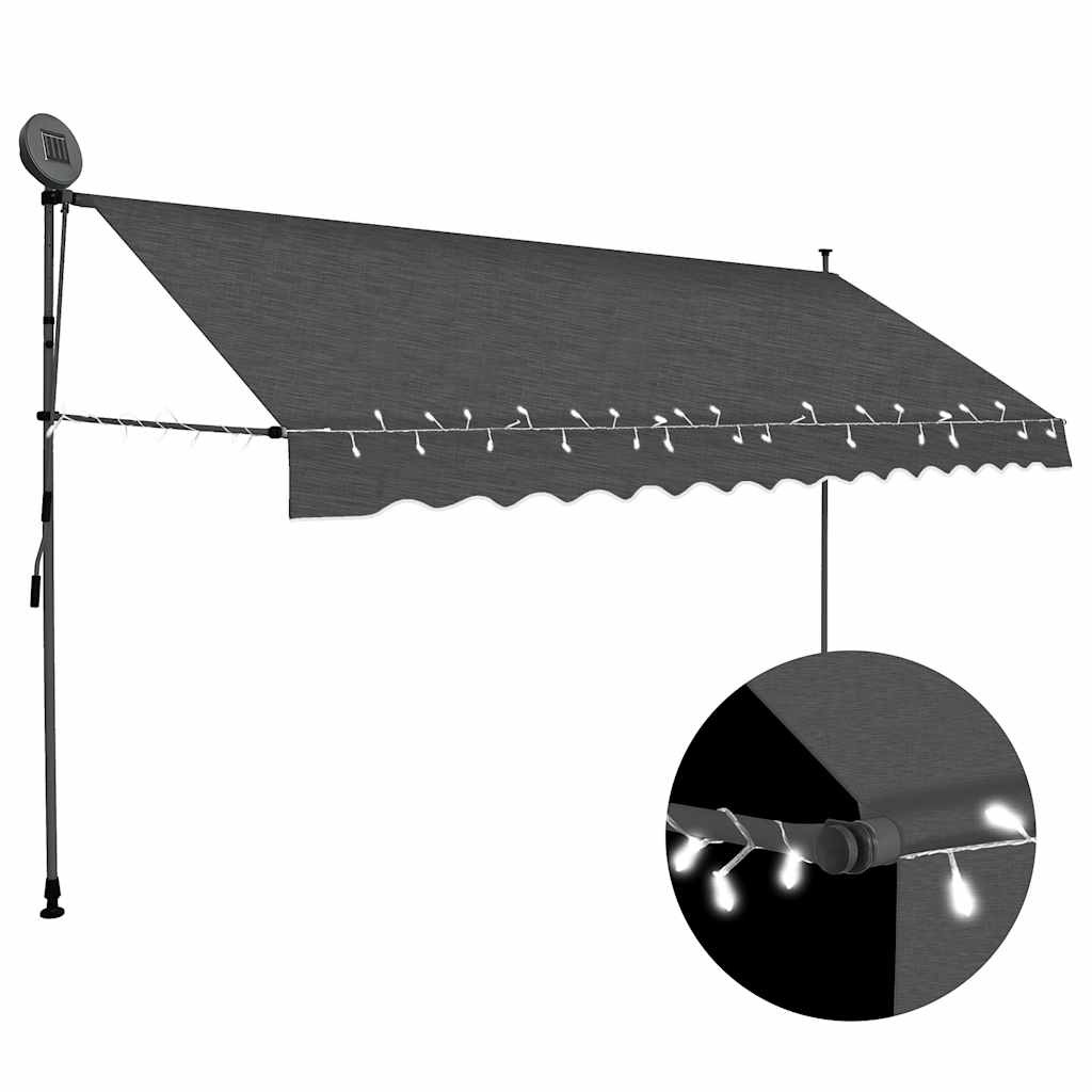 vidaXL Ručně zatahovací markýza s LED světlem 400 cm antracitová